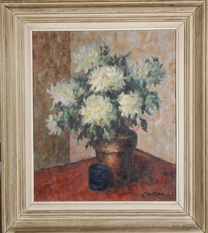 null René STABMANN (1894-1969)
"Flowers in a pot 
Oil on canvas
Signed lower right
H...