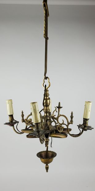 null JUDENSTERN shabbat lantern, brass, with rack and cup, decorated with four lights...