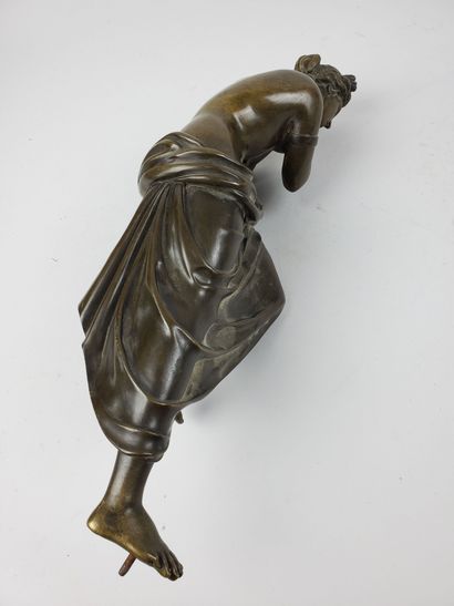 null "Leaning woman
Bronze with shaded brown patina 
Height : 40 cm
Probably part...