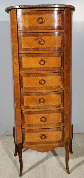 null Transition-style WEEKSTAND
Rosewood and mahogany veneer, decorated with geometric...
