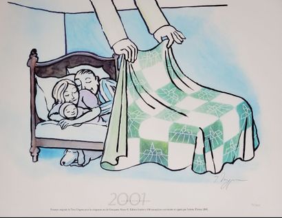 null Two works by Tomi UNGERER (1931-2019):
- "1900-2000, Avec Vous depuis 100 ans"...
