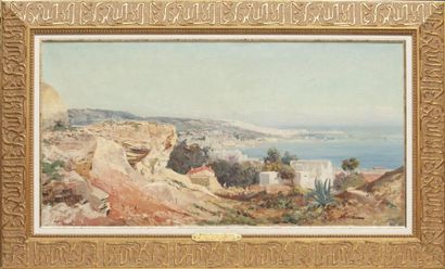 Maxime NOIRE (1861-1927) Panorama d'Alger pris de Mustapha. 1897. Huile sur toile....