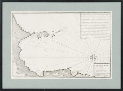 null Carte marine Iles des Embiez. Epoque XVIIIème siècle. 29 x 45 cm.