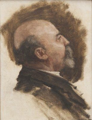 Francis TATTEGRAIN (1852-1915) Portrait d'homme. Paire d'huiles sur carton dans un...