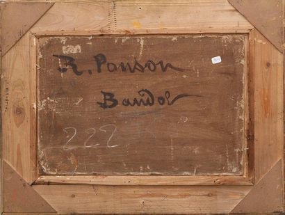 Raphaël Luc PONSON (1835-1904) Bandol. Huile sur carton. Signée en bas à gauche....