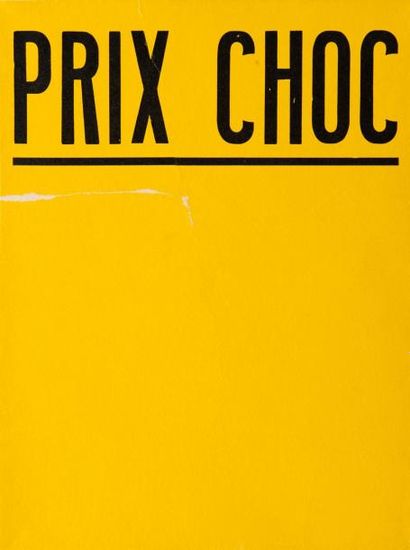 Gilles Mahé (1943_1999) Prix choc, 1995.Papier Affiche lacérée et marouflée sur toile.32.5...