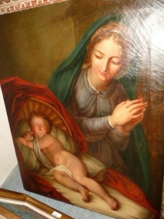 Ecole italienne du XIXème siècle Fabre Vierge à l'enfant. Toile