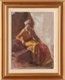 Charles DEVILLIE (1850-1905) Arabe assis. Huile sur toile marouflée sur panneau....
