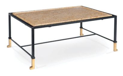 PAUL DUPRE-LAFON (1900-1971) Rare table basse de forme rectangulaire à structure...