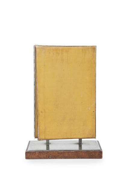 DESNY (Clément Nauny 1900-1969) Miroir de table triptyque à structure en métal chromé...
