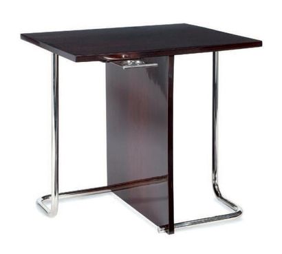 LOUIS SOGNOT (1892-1970) Elégante table d'appoint en palissandre à plateau rectangulaire...