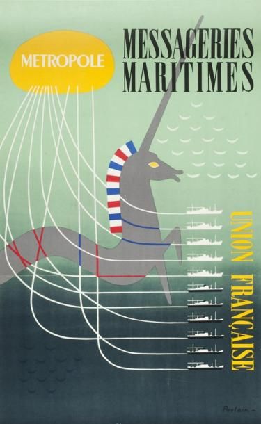 Affiche Messageries Maritimes. Union Française....