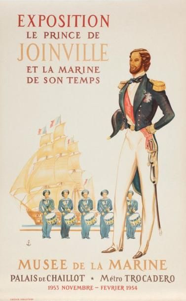 Affiche Musée de la Marine. Exposition Joinville,...