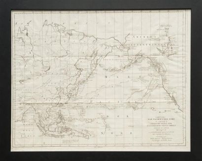null Carte de la mer du Pacifique Nord Venezia, 1796. 48 x 60 cm