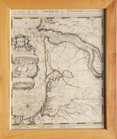  Carte maritime de Bordeaux. 1693 60 x 47 cm
