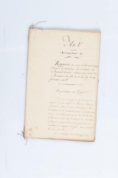 PORTALIS Jean-Etienne-Marie (1746-1807) 
Réunion de trois rapports devant le Conseil
des...