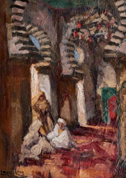 LAZARE-LÉVY (1867-1933) Médina à Tunis. Huile sur toile. Signée en bas à gauche....