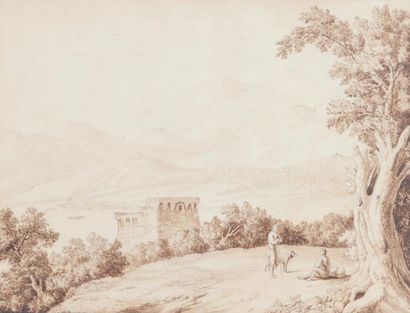 Jacob Philipp HACKERT (Prenzlau 1737- San Piero di Careggio 1807) Deux promeneurs...