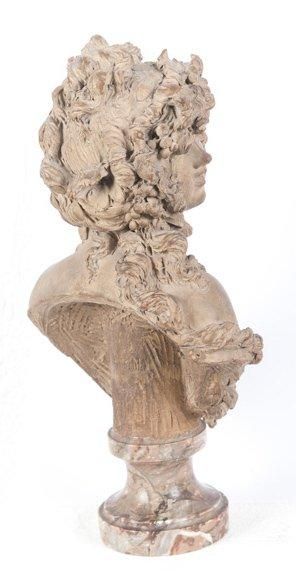 Joseph Charles MARIN (1749-1834) Bacchante. Terre cuite sur piédouche en marbre....