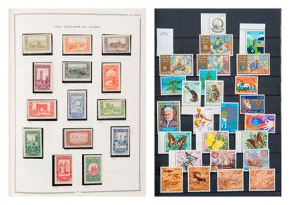null ALGÉRIE Collection de timbres-poste neufs 1924/1985 dans un album MOC et un...