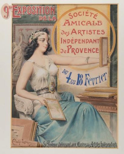 Emmanuel COULANGE-LAUTREC (1824-1898) La Provence s'intéressant aux oeuvres des artistes...