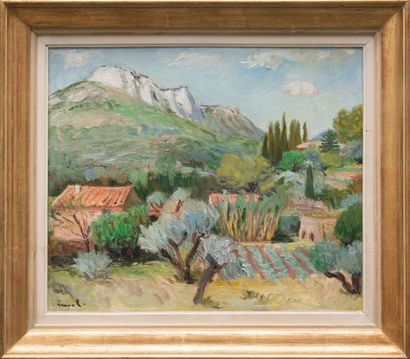 Yves BRAYER (1907-1990) Paysage aux rochers. Huile sur toile. Signée en bas à gauche....