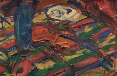 Antoine FERRARI (1910-1995) Le violon. Huile sur toile. Signée en bas à droite. 54...