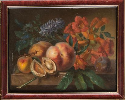 Georgius-Jacobus Johannes van OS (1782-I86I), atelier de Aux pêches, prune, amande,...