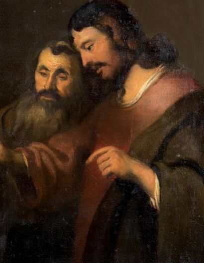 Jacob BACKER (1608-1651), attribué à La guérison d'un jeune épileptique. Toile. 103...