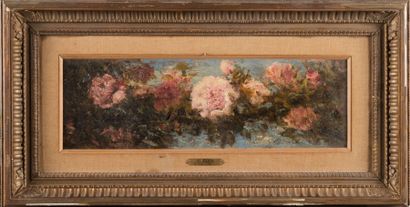 Félix ZIEM (1821-1911) Bouquet de fleurs. Huile sur carton. Signée en bas à droite....