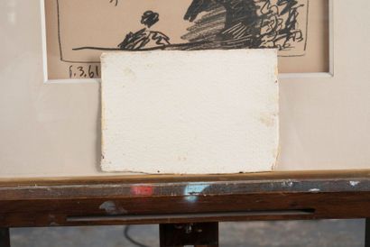 RENE SEYSSAUD (1867-1952) Bord de côte vers Agay. Huile sur papier. Signée en bas...