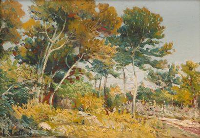 Louis NATTERO (1870-1915) Paysage. Huile sur panneau. Signée en bas à gauche. 20...