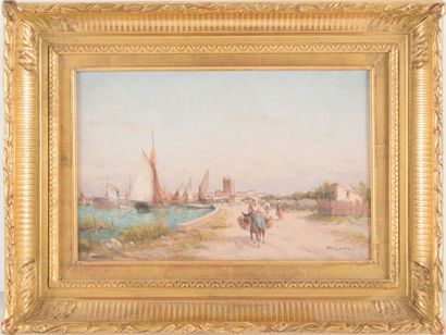 Victor COSTE (1844-1923) Paysage en Provence. Huile sur toile. Signée en bas à droite....