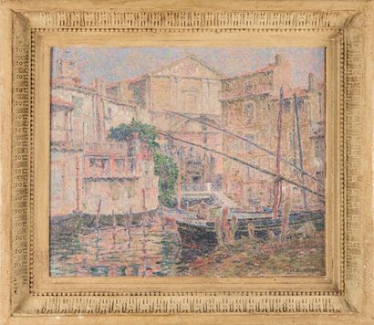 Henri AURRENS (1873-1934) Les Martigues. Huile sur toile. Signée en bas à droite....