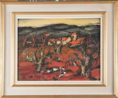 Franz PRIKING (1929-1979) Paysage. Huile sur toile. 46 x 61 cm