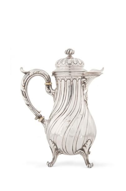 CHRISTOFLE Service à thé et à café de style Louis XV en métal argenté comprenant...