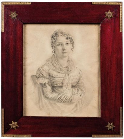 Ecole FRANÇAISE du XIXe siècle Portrait d’Hortense de Beauharnais

Dessin à la pierre...