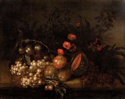 Ecole ROMAINE du XVIIIème siècle Raisins, pastèque et fleurs

Toile

64,5 x 79,5...