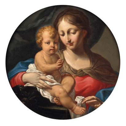 Attribué à Charles Claude DAUPHIN (1615-1677) Vierge à l’Enfant

Toile ronde

D....