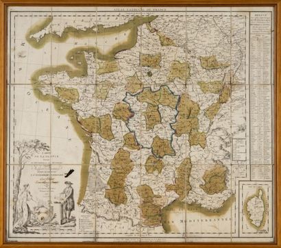 null Carte géographique de France Atlas national de France. Fin XVIIIème siècle....
