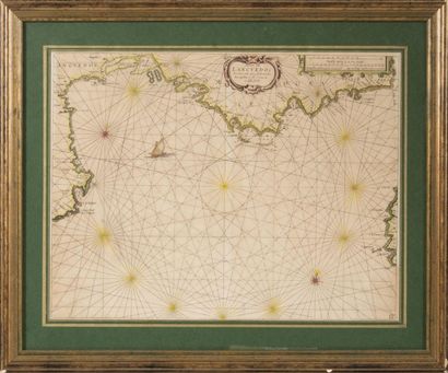 null Carte marine du Languedoc Gravure. Epoque XVIIIème siècle. 40 x 53 cm