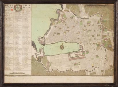 null Plan de la ville de Marseille par Bresson Gravure, 1772. Epoque XVIIIème siècle....
