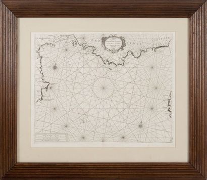 null Carte marine des côtes du Languedoc à la Provence. XVIIème siècle. 40 x 51 ...