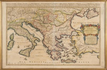 ANONYME Belle carte du XVIIème siècle des Estats de l?Empire des Turqs en Europe...