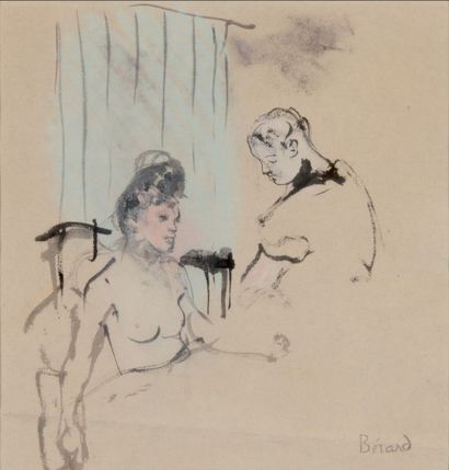 Christian BÉRARD (1902-1949) 
Le repos
avec le cachet «Bérard» (en bas à droite)
gouache...