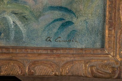Charles CAMOIN (1879-1965) Cannes, la croisette, circa 1920. Huile sur toile. Signée...