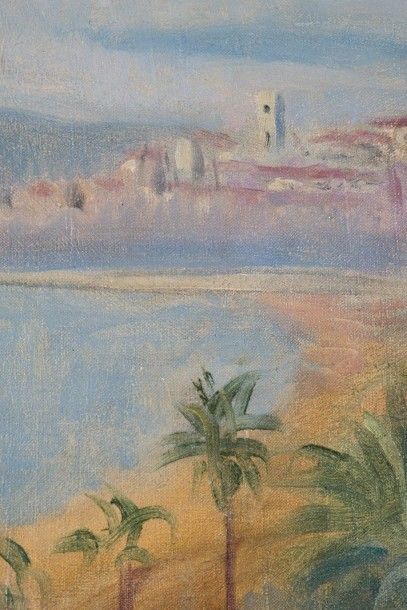 Charles CAMOIN (1879-1965) Cannes, la croisette, circa 1920. Huile sur toile. Signée...
