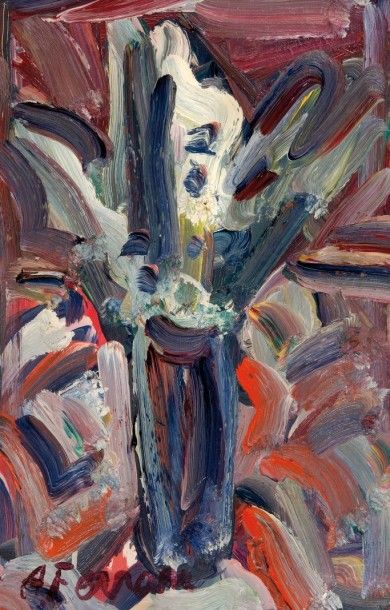 Antoine FERRARI (1910-1995) Bouquet de muguets. Huile sur panneau. Signée en bas...