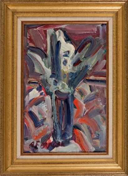 Antoine FERRARI (1910-1995) Bouquet de muguets. Huile sur panneau. Signée en bas...