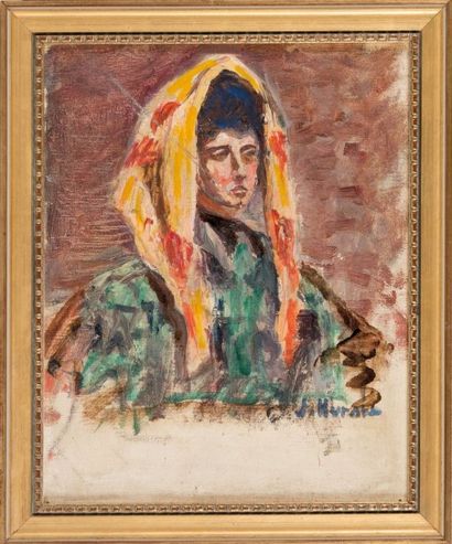 Joseph HURARD (1887-1956) Portrait de femme. Huile sur toile. Signée en bas à droite....